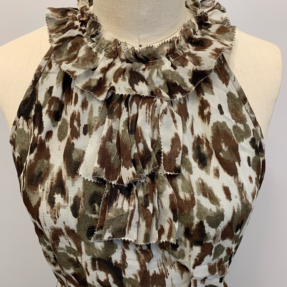 J. Crew Collection Silk Ruffle Leopard Dress - Picture 5 of 15
